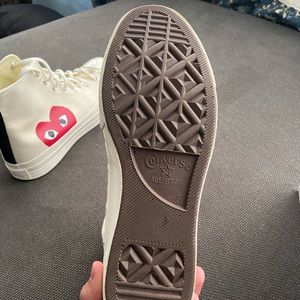 Converse X Comme Des Garçon White Hi top Size 8.5 mens